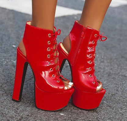 Open Toe Platform Boots