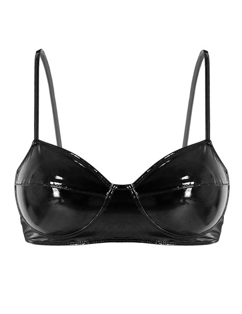 Wetlook Faux Leather Bra