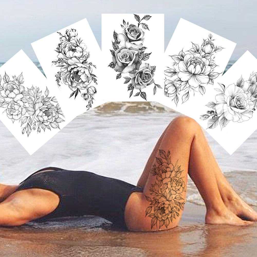 Sexy Flower Temporary Tattoos