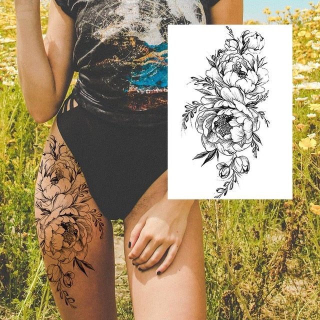 Sexy Flower Temporary Tattoos