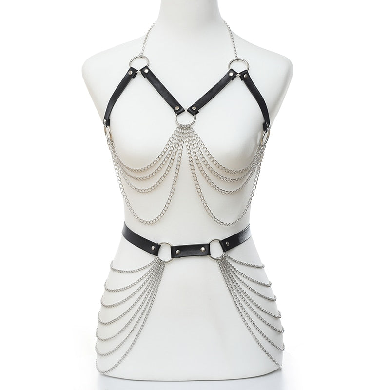 Leather Chain Two Piece